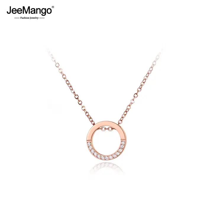 Chaîne à la mode bijoux cercle pendentif AAA strass couleur or Rose collier ras du cou pour les femmes cadeau de noël