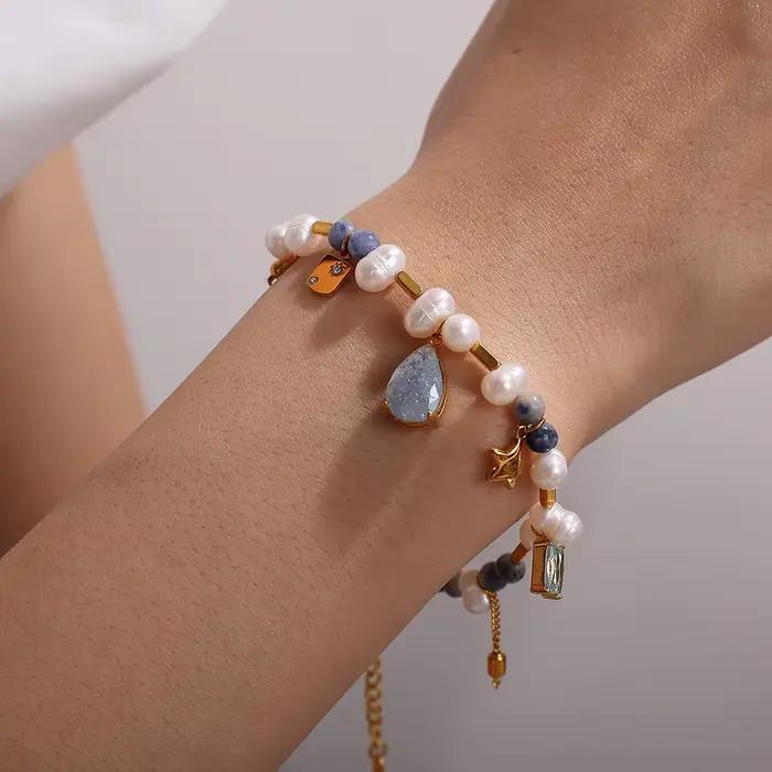 Amaiyllis lumière luxe perle naturelle cubique zircone collier pendentif exquis élégant clavicule chaîne collier bijoux
