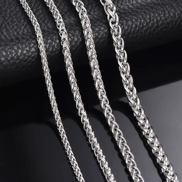 1 pièce largeur 2.5mm/3mm/4mm/5mm/6mm collier de chaîne à maillons de quille pour hommes femmes coll