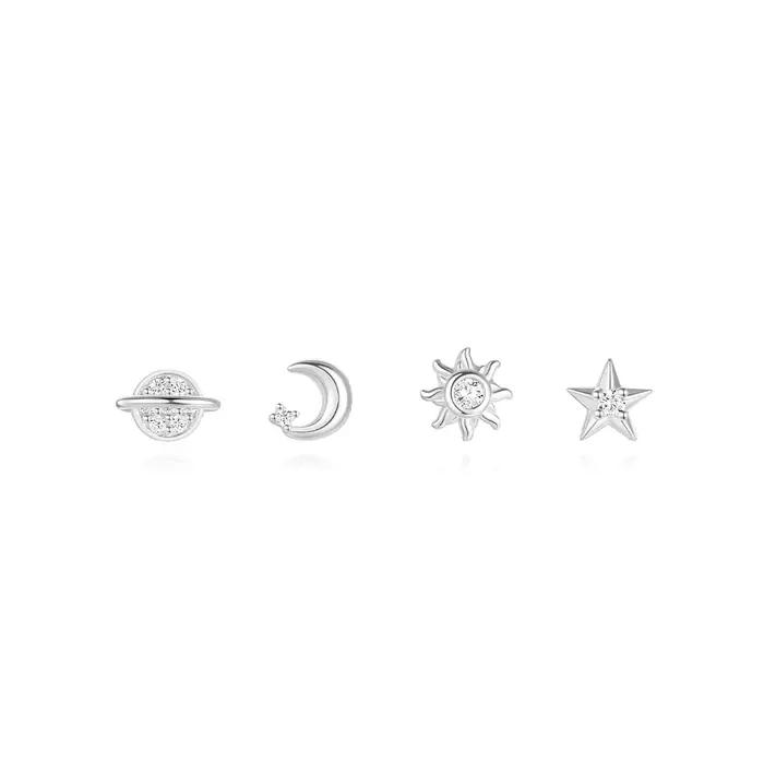 Aide-Ensemble de boucles d'oreilles en argent regardé 925 pour femme