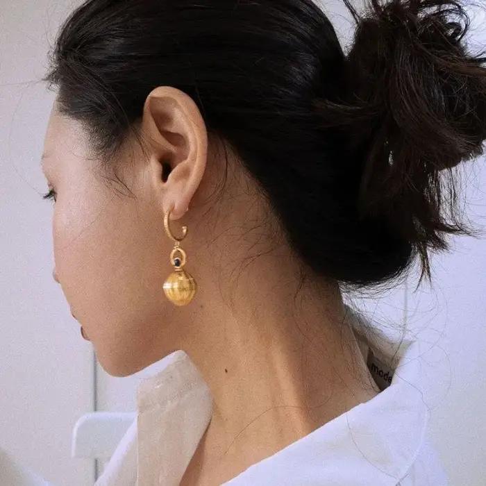 Boucles d'oreilles en lapis lazumovies artistiques rétro pour femmes