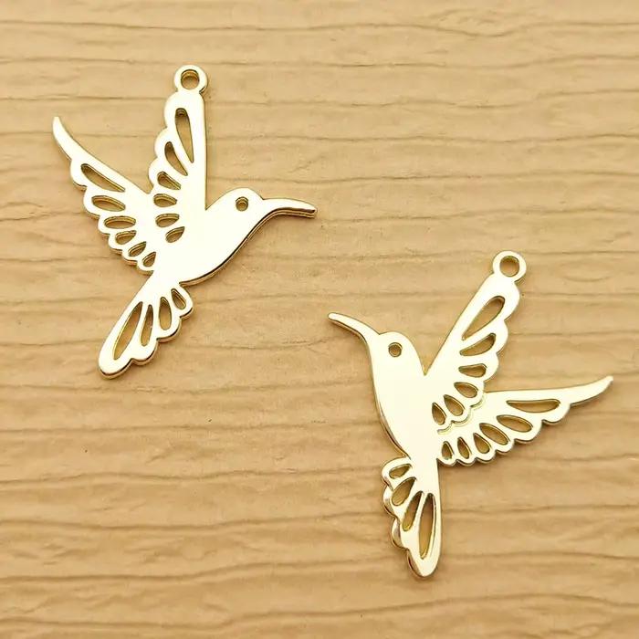 Breloques colibri pour la fabrication de bijoux, 10 pièces, boucles d'oreilles, pendentif, Bracelet, collier, accessoires, fournitures artisanales de bricolage, alliage métallique