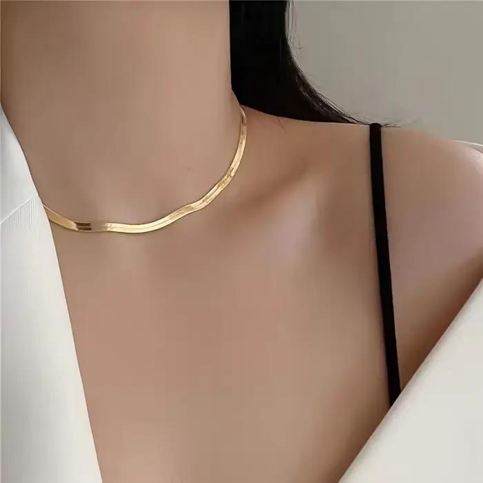 Collier Ras du Cou en Argent Sterling 925 Plaqué Or pour Femme, Bijoux de Luxe à la Mode, Cadeaux de ix
