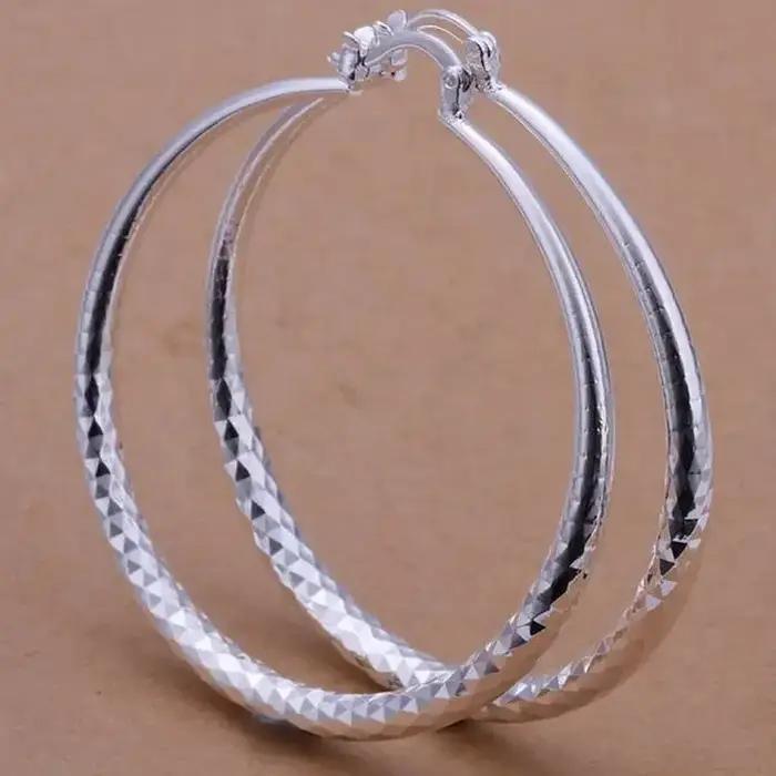 Grande boucle d'oreille en argent Sterling 925 pour femmes
