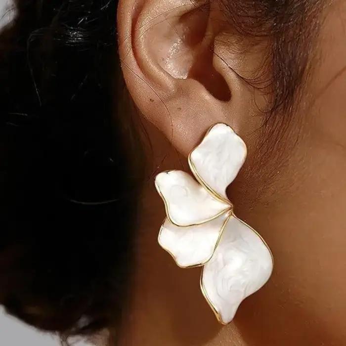 Boucles d'oreilles fleuries en or 18 carats pour femme