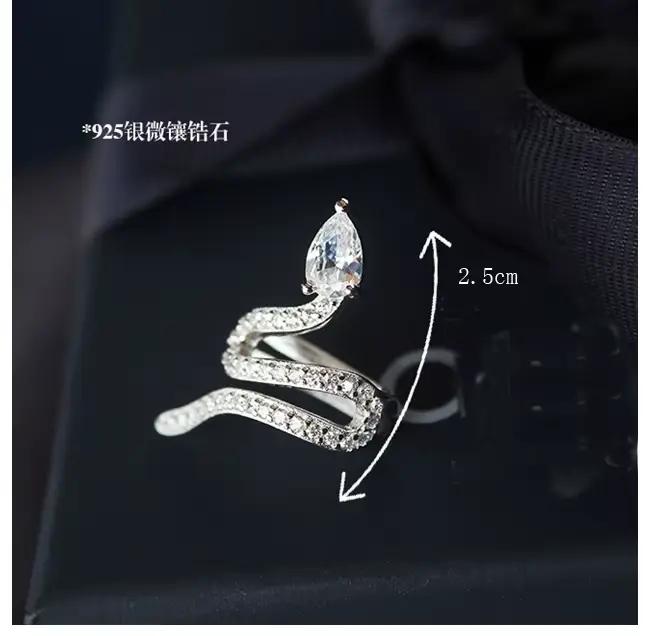 Boucles d'oreilles serpent en argent regardé 925 pour femmes, bijoux fantaisie