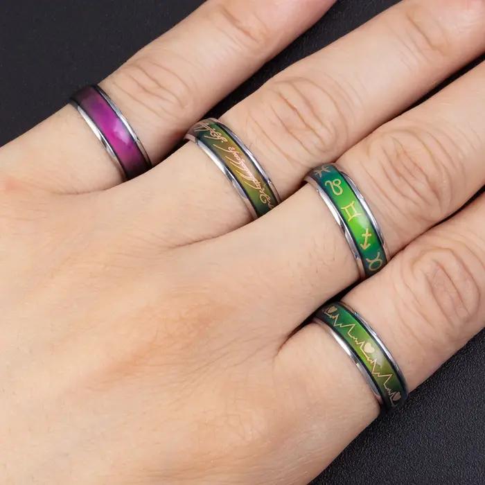 Baguette en acier inoxydable à la mode tracker d'humeur pour homme et femme occasions spéciales