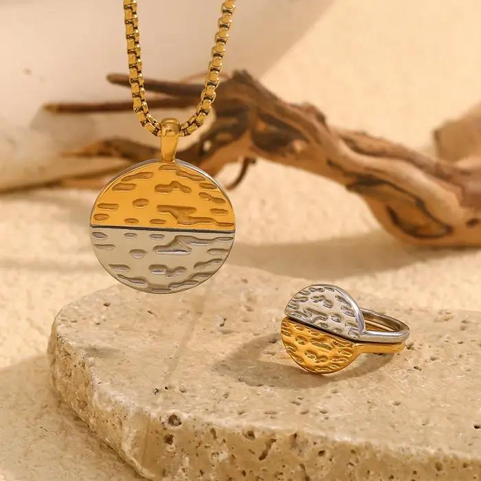 E.B.belle – collier demi-lune créatif en acier inoxydable 316L
