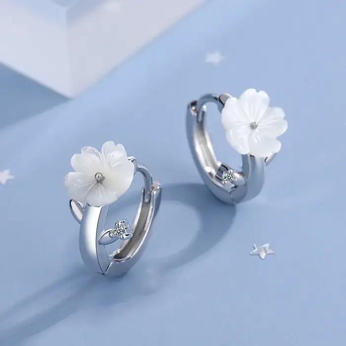 Petites boucles d'oreilles créoles en argent 925 pour filles et femmes