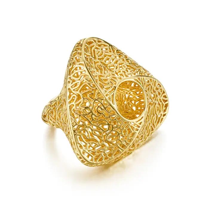 IVOG – bague Design de forme triangulaire creuse pour femmes, anneau de Texture en maille tricotée délicate, bijoux à la mode, magasin phare