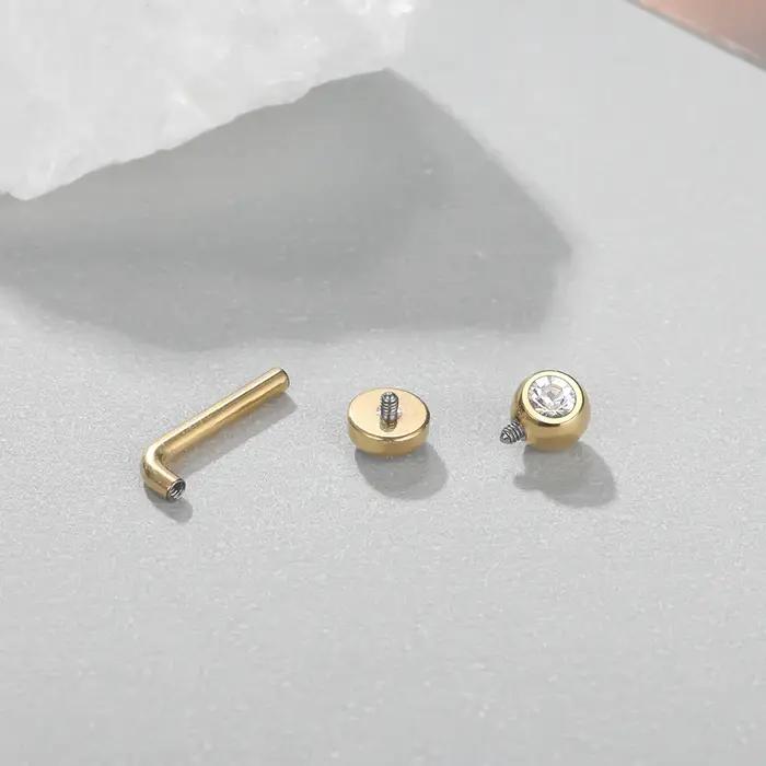 Piercing de Capuche Vertical en Titane pour Femme Bijoux de Corps Anneau de Ventre Fleur Jules Clip CZ Occasions Spéciales