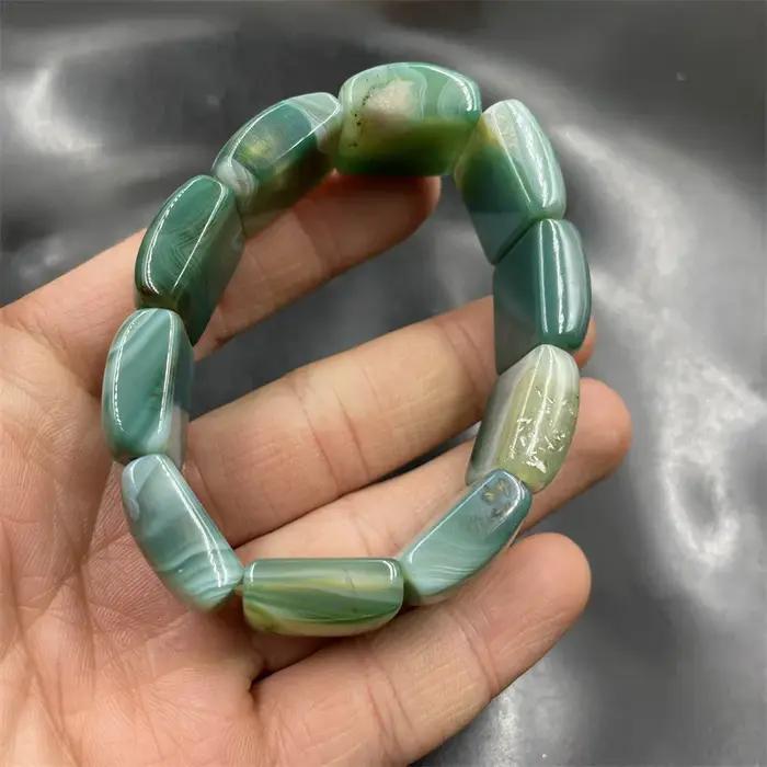 Bracelet en agate verte pour hommes et femmes de Madagascar Sardonyx
