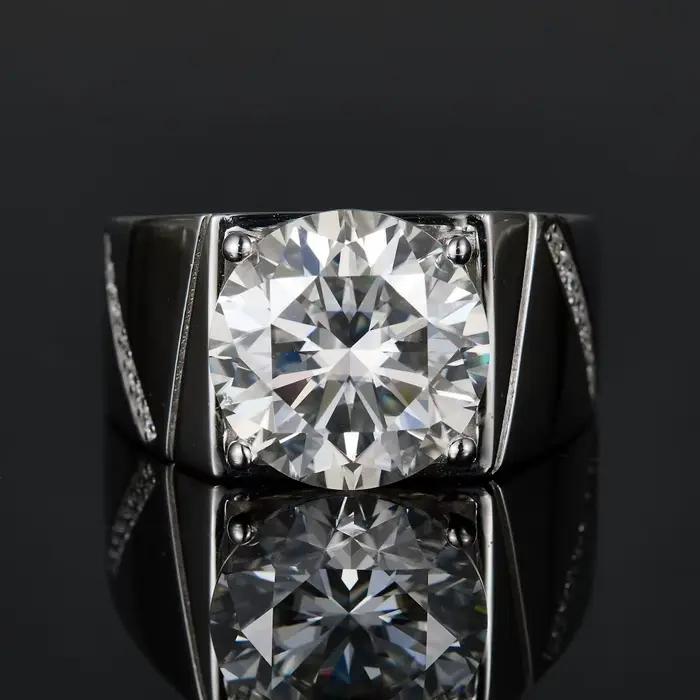 Bagues en diamant Moissanite couleur D véritable 10 carats pour hommes et femmes