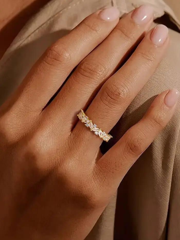 Bague brillante en argent Sterling 925 pour femmes