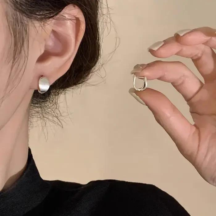 Boucles d'Oreilles Vintage Brossées pour Femme
