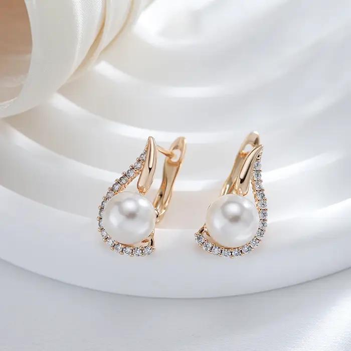 Kinel – boucles d'oreilles de luxe en or Rose pour femmes
