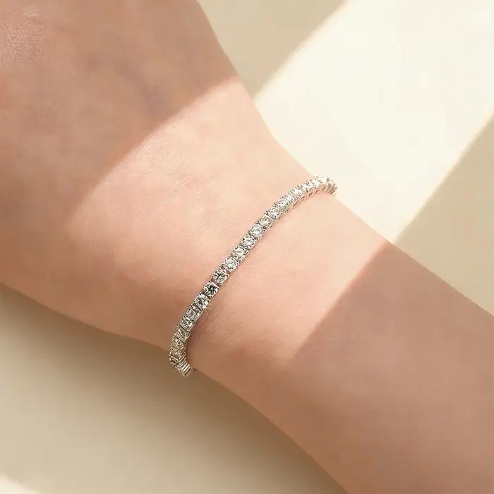 Bracelets tennis ronds en moissanite de 3 mm IOGOU