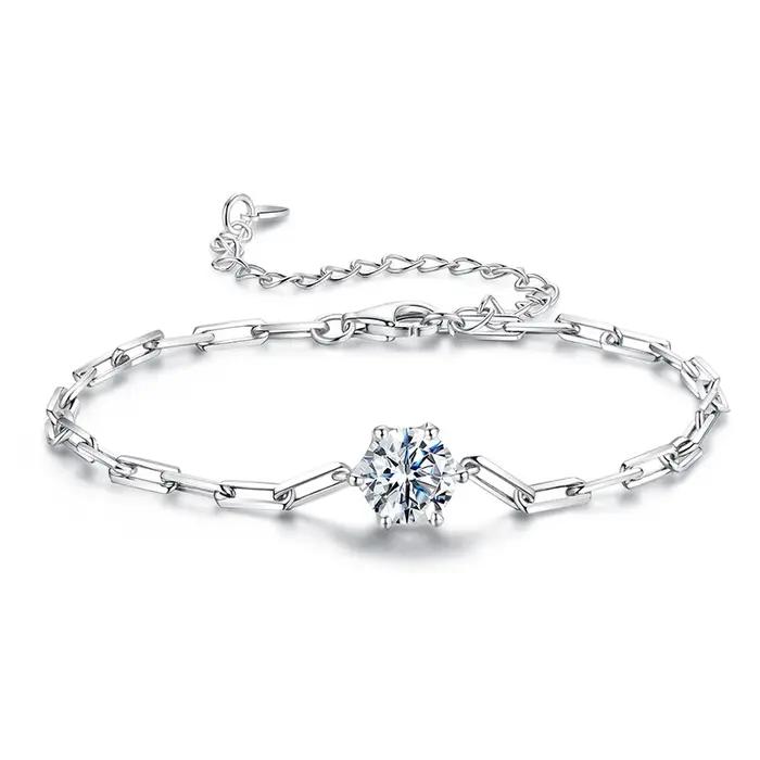 Bamoer U 1CT – Bracelet en Moissanite en argent Sterling 925