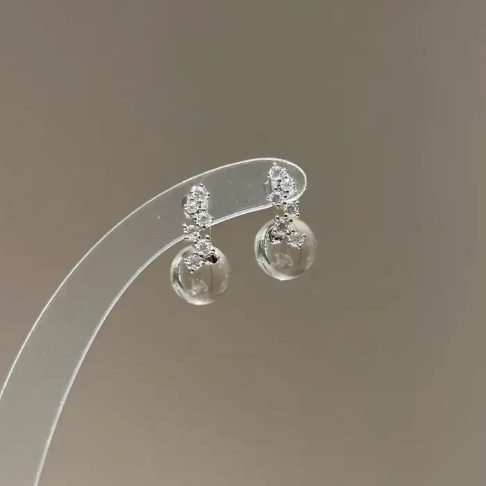 Boucles d'oreilles en perles rondes pour femmes