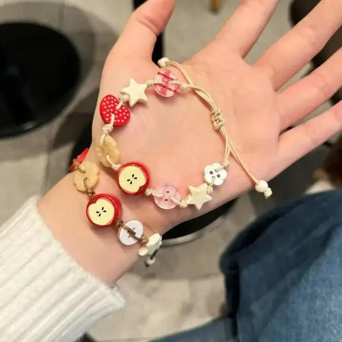 Bracelet à breloques en forme de pommes pour filles