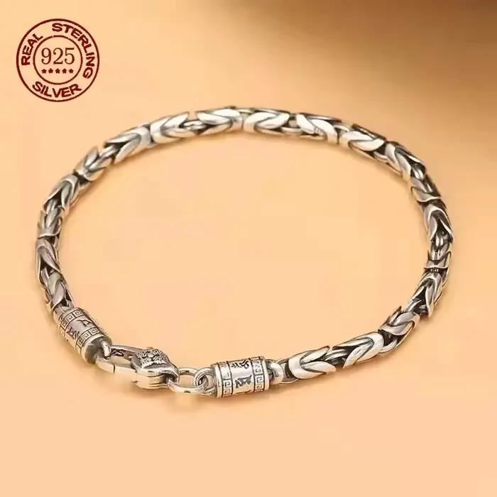 Bracelet en bambou en argent Sterling 925