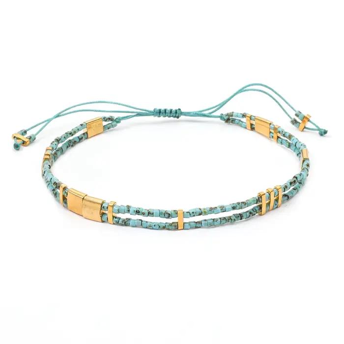 Boho MIYUKI Tila Bracelet de perles pour femmes charme mode élégant corde chaîne réglable coloré