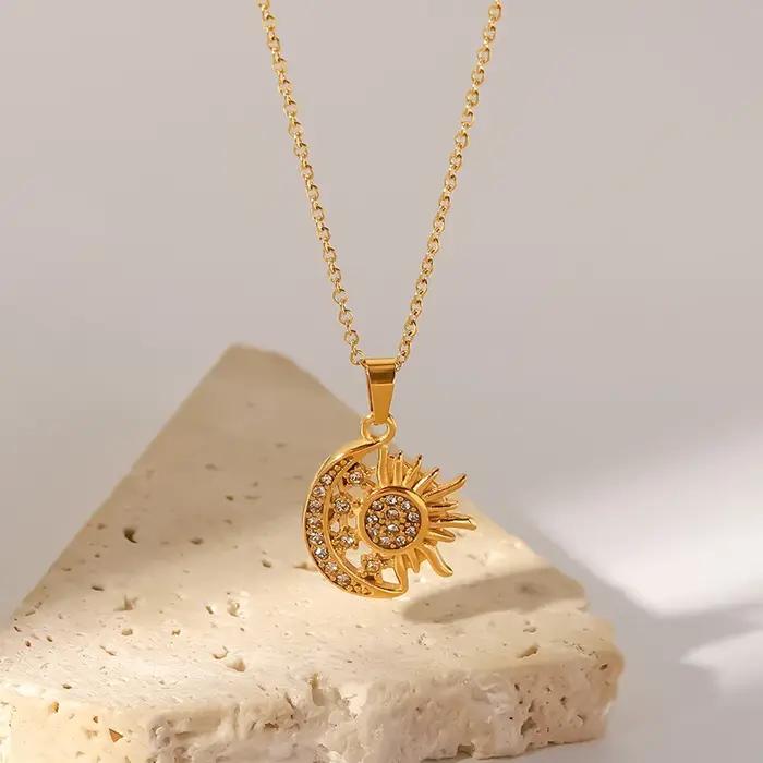 Collier rétro en or avec pendentif vintage pour femmes style classique bijou cadeau occasion spéciale
