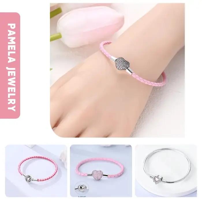 Women Bracelet 925 Silver Original Eternal Love Snake Bone
