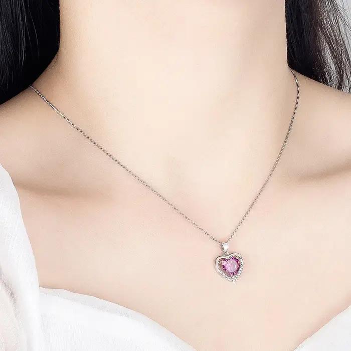 Joli collier en argent sterling 925 Zircom pour femmes