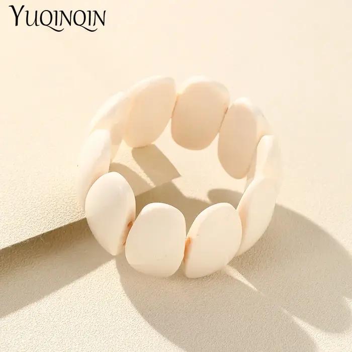 Bracelets fantaisie en résine perlée pour femmes et filles