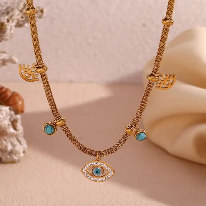 E.B.belle – collier en perles de Septum Turquoise pour femmes
