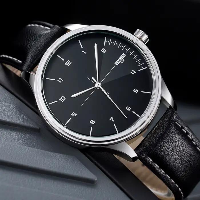 Top marque nouvelle montre pour hommes bracelet en cuir Ultra mince montre minimaliste pour hommes décontracté Simple Quartz étanche montres