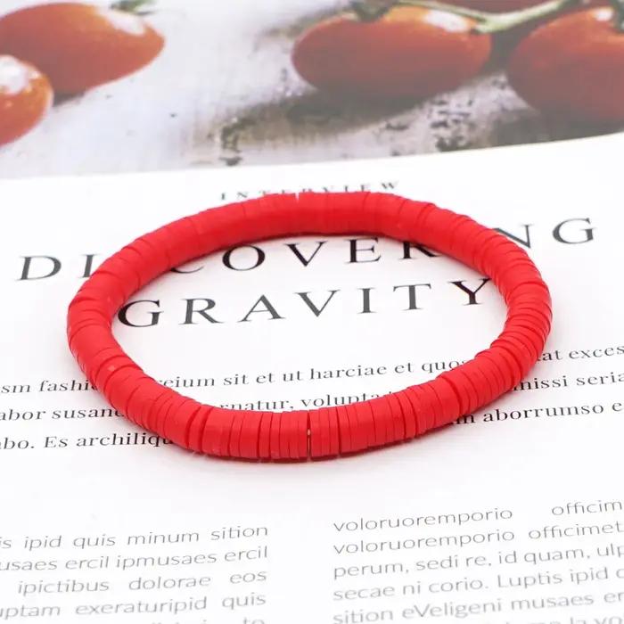 Go2Boho-Bracelet en Argile Polymère et Vinyle Heishi Africain