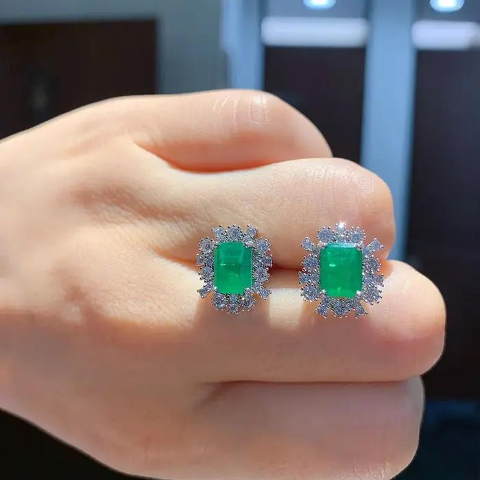 Ensemble de bijoux émeraude pour femmes collier et boucles d'oreilles de mariage et occasions spéciales
