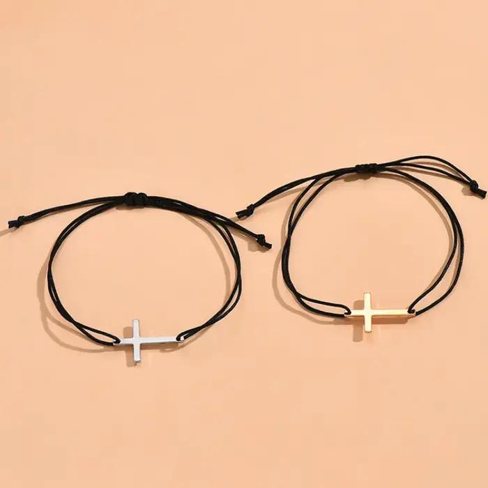 Bracelet croisé RUIYI en alliage de zinc pour homme et femme bijou chrétien croix style sportif à offrir pour diverses occasions