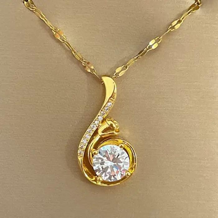 Accessoires bijoux pour femmes pendentif collier chaîne en acier inoxydable doré lien de clavicule a
