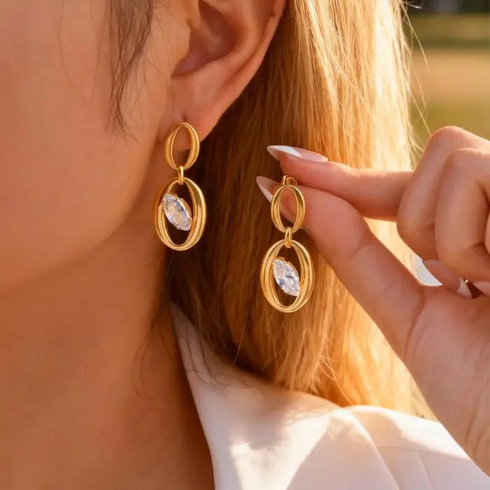 Boucles d'oreilles goutte d'eau pour femmes, boucle d'oreille pendante en forme de larme de couleur