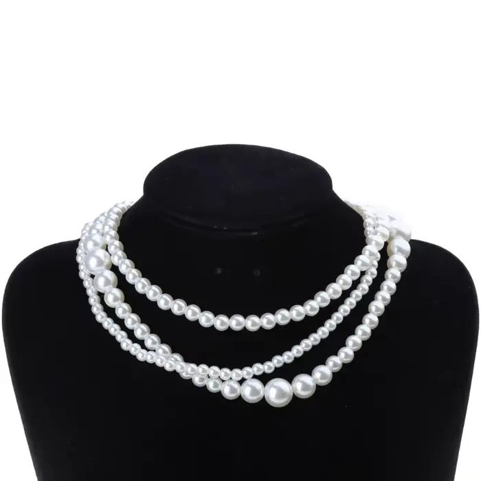Collier de perles multicouches pour femmes, tour de cou élégant, bijoux de fête de mariage, cadeau d'anniversaire, 216.239.