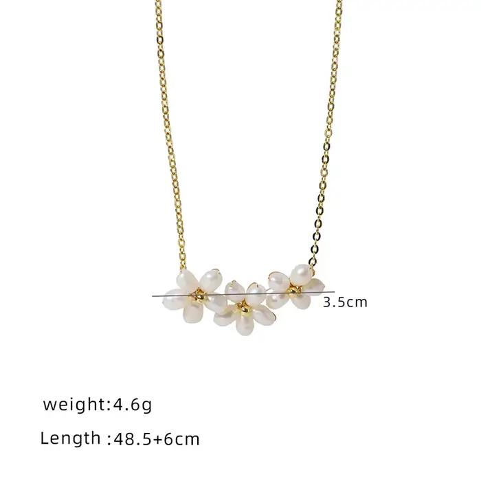 Collier de perles d'eau douce naturelles pour femmes, fleur de riz, bijoux de luxe coréens, cadeaux à la mode pour filles, GN0642