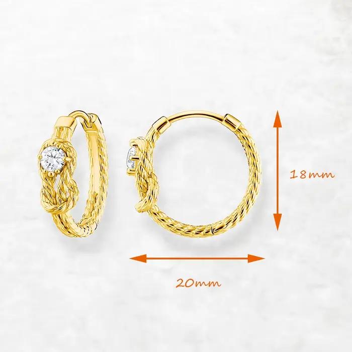 Seafaring Knot – boucles d'oreilles plaquées or, bijoux fins européens pour femmes, cadeau bohème en argent Sterling pur 925, flambant neuf