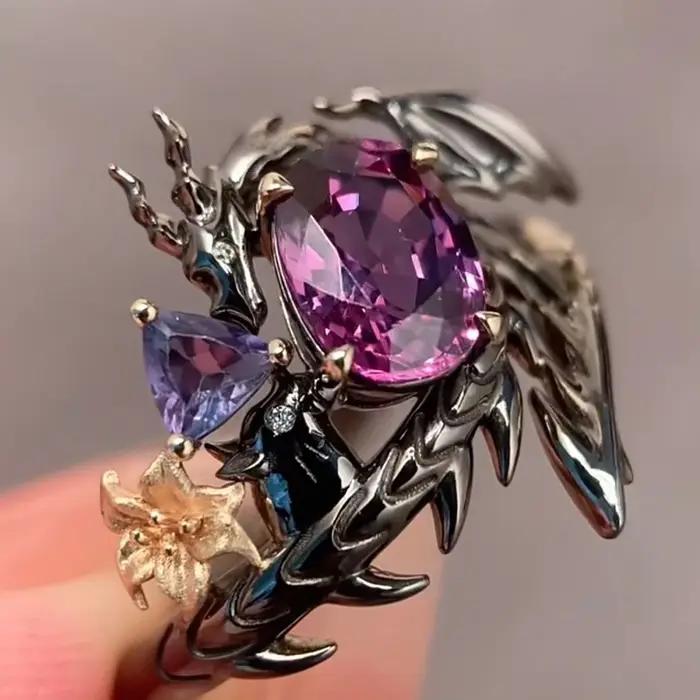 Jeu amour et espace profond Sylus Cosplay anneau réglable alliage bagues fleur Dragon décoration unisexe accessoires