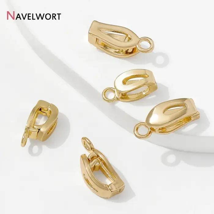 Fermoirs de connecteur d'extrémité de Bracelet en métal en laiton plaqué or 18 carats