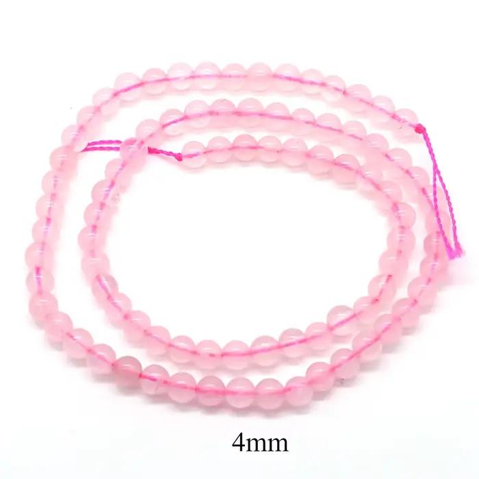 Perles rondes en pierre Rose naturelle, Quartz Rose, pour vêtements, cristaux et pierres de guérison