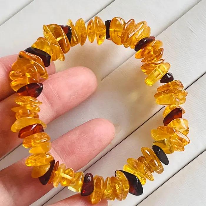 Bracelet d'ambre naturel bijou de guérison fin et élégant pour femmes et hommes occasions spéciales et quotidienne