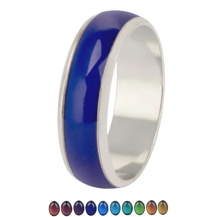 Bagues d'humeur à couleur changeante pour hommes et femmes, anneau de température d'émotion, large 6