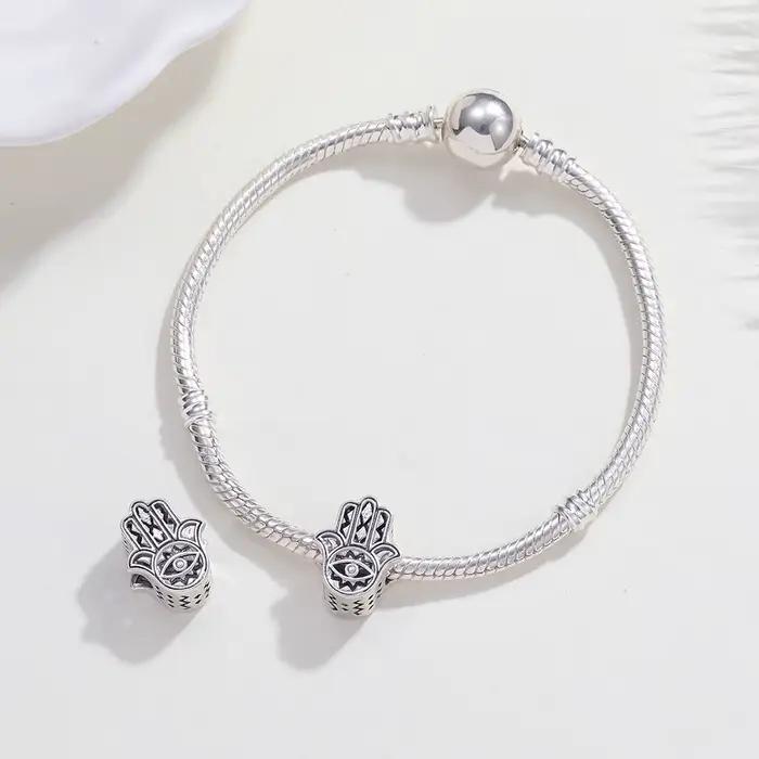 Breloques en argent Sterling 925, perles à la main de Fatima, adaptées aux bracelets originaux, à faire soi-même, pour femmes, bijoux à la mode, cadeaux, nouvelle collection