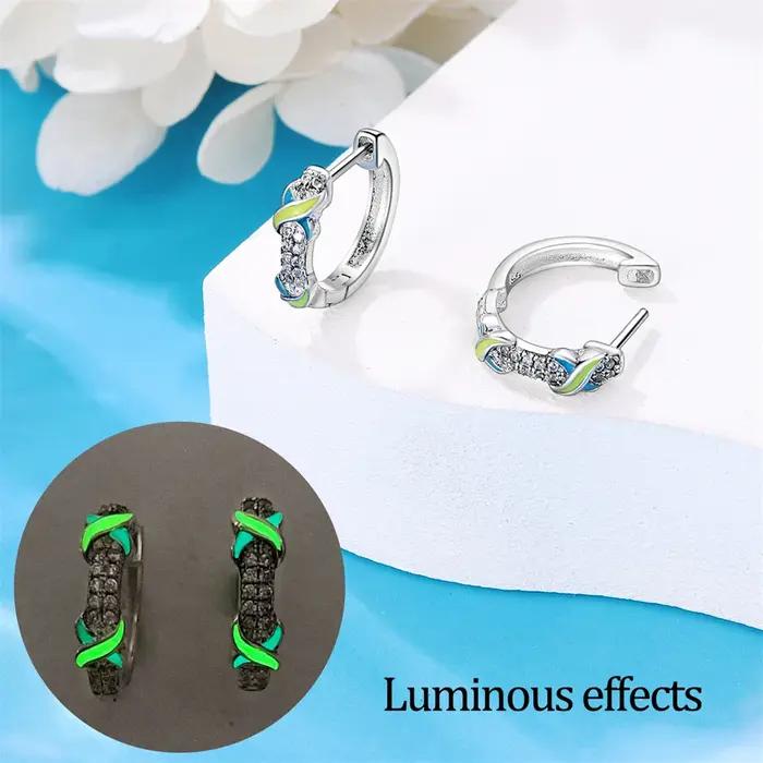 Boucles d'oreilles lumineuses colorées en argent 925 avec zircon violet pour femmes élégantes occasions spéciales fantastique cadeau d'anniversaire