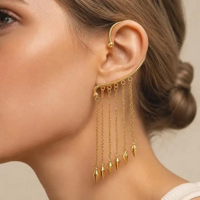 Boucles d'oreilles pendantes papillon à pampilles pour femme