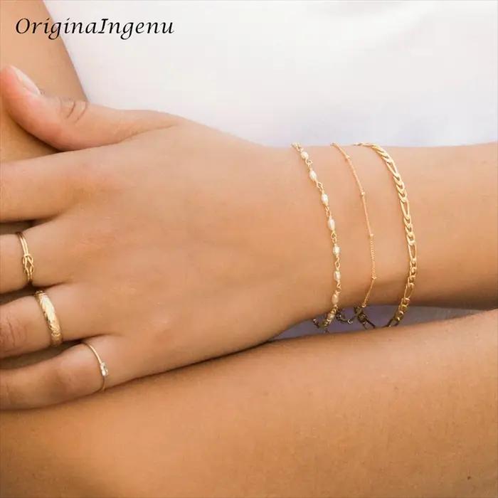 Ensemble de bijoux satellite rempli d'or 14 carats pour femmes