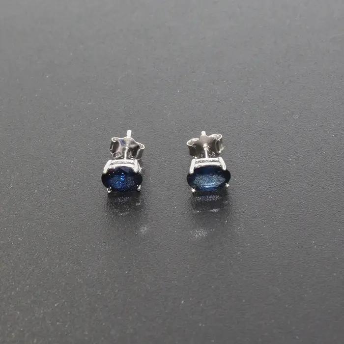 Boucles d'oreilles en saphir 100% véritable pour fille